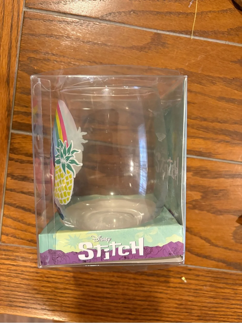 Disney Stitch Rainbow Pineapple Stemless Glass - Blue
